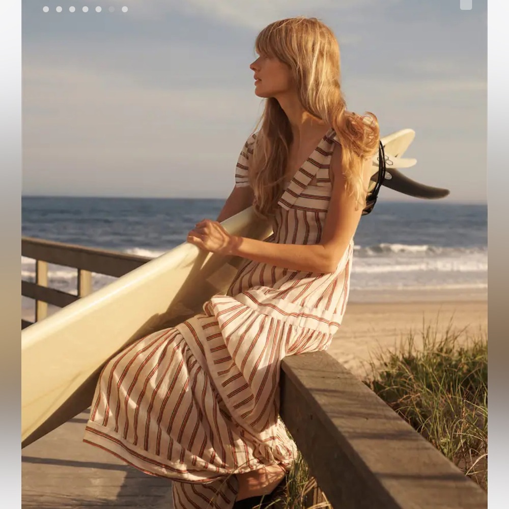 New MANGO Striped Long Dress in Size 4